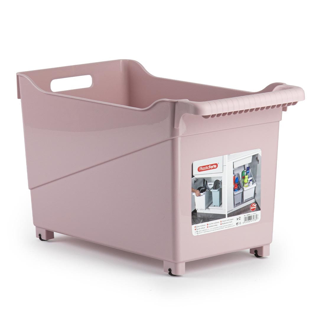 24cm Multi Function Storage Trolley - Assorted Colours Baby Pink 8414926475781 only5pounds-com