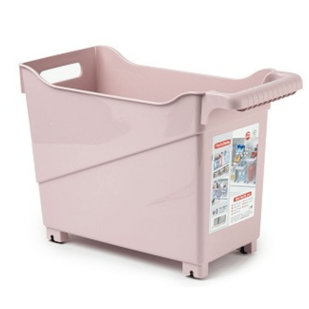 38cm Multi Function Storage Trolley - Assorted Colours Baby Pink only5pounds-com