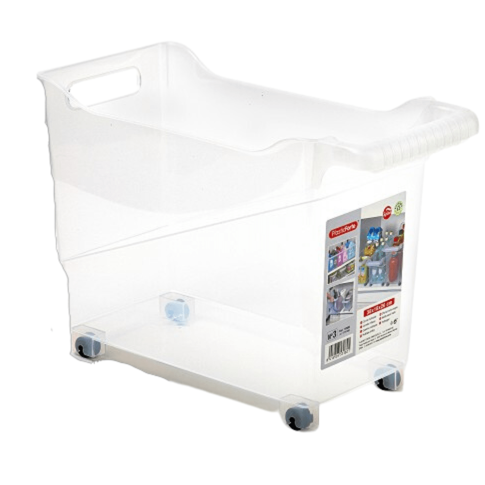 38cm Multi Function Storage Trolley - Assorted Colours Clear only5pounds-com