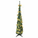 6ft Pop Up Pre-Decorated Slimline Christmas Tree With 60 LED Lights - Assorted Colours only5pounds-com