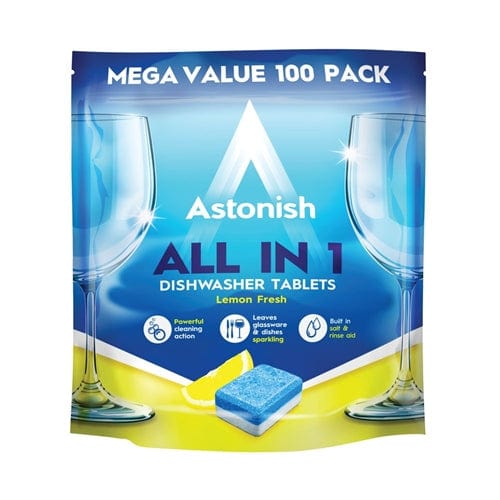 Astonish Lemon All in 1 dishwasher tablets Mega Value Pack - 100 Tabs 5060060210738 only5pounds-com