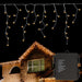Battery Operated 8 Function LED Icicle Lights (240 Lights) - Warm White Lights 5056150236528 only5pounds-com