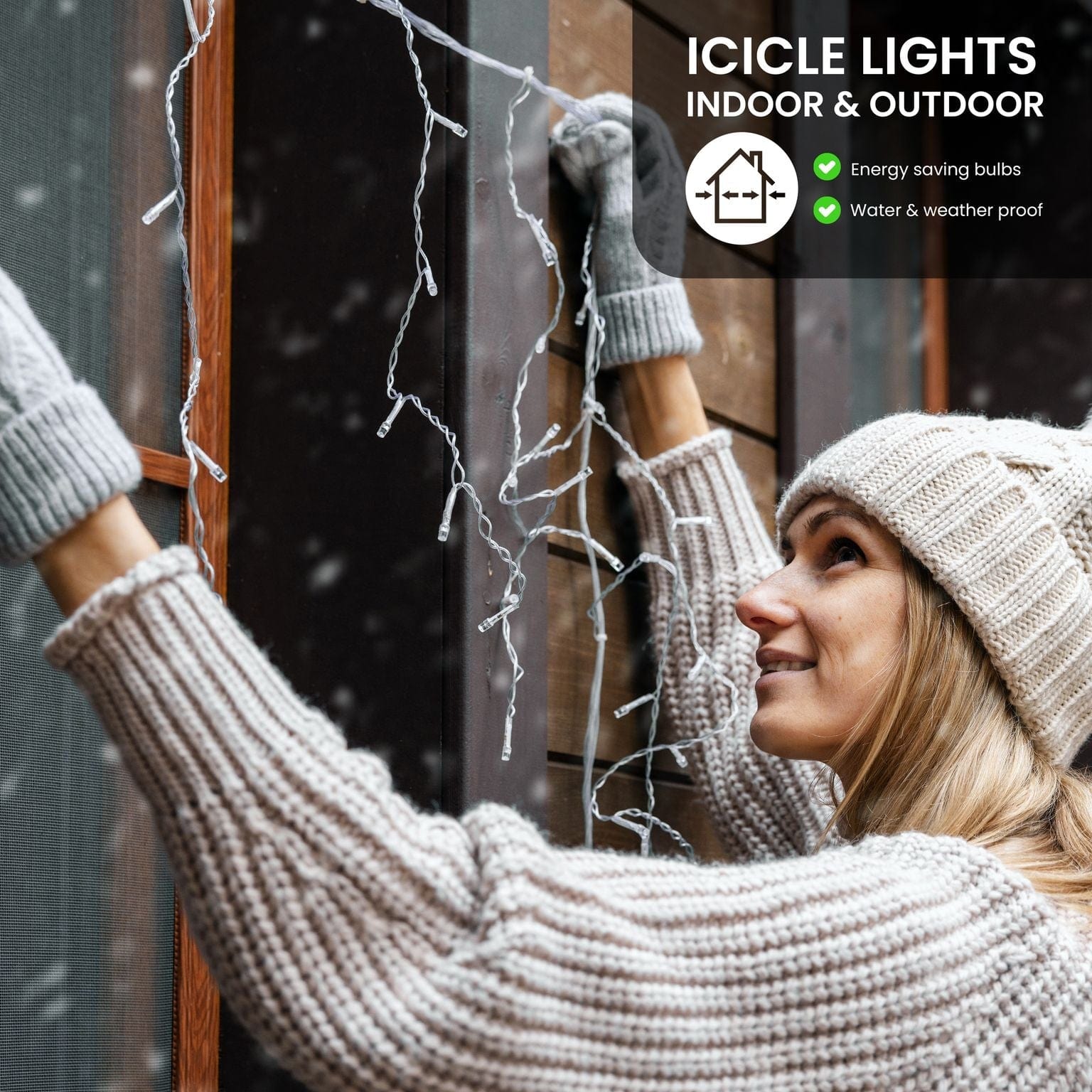 Battery Operated 8 Function LED Icicle Lights (240 Lights) - White Lights 5056150236511 only5pounds-com