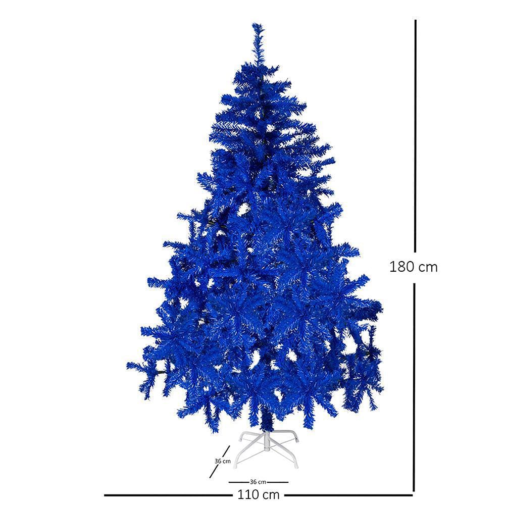 Blue Artificial Fir Tinsel Christmas Tree - 4-7ft 6ft (180cm) 5056150237068 only5pounds-com