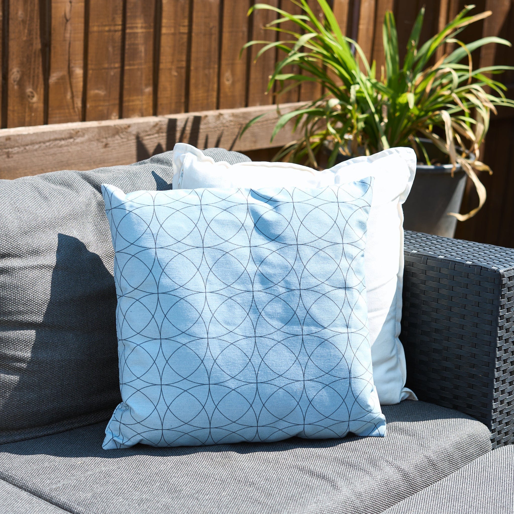 Blue Geometric Outdoor Garden Cushion - 42 x 42cm-8713229053659-only5pounds.com