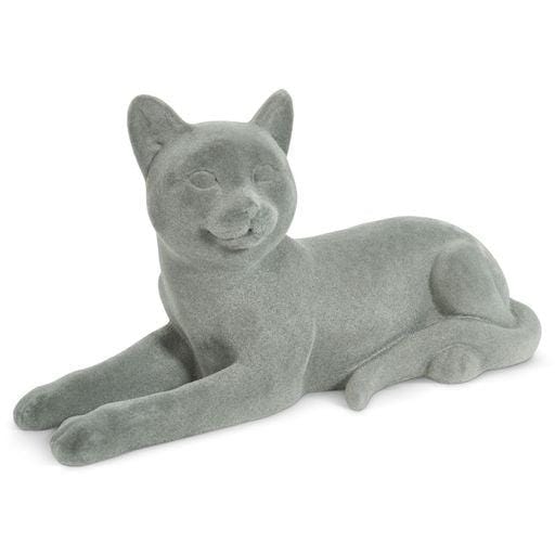 Cat Figurine - Grey Velvet - Lying 5010792476582 only5pounds-com