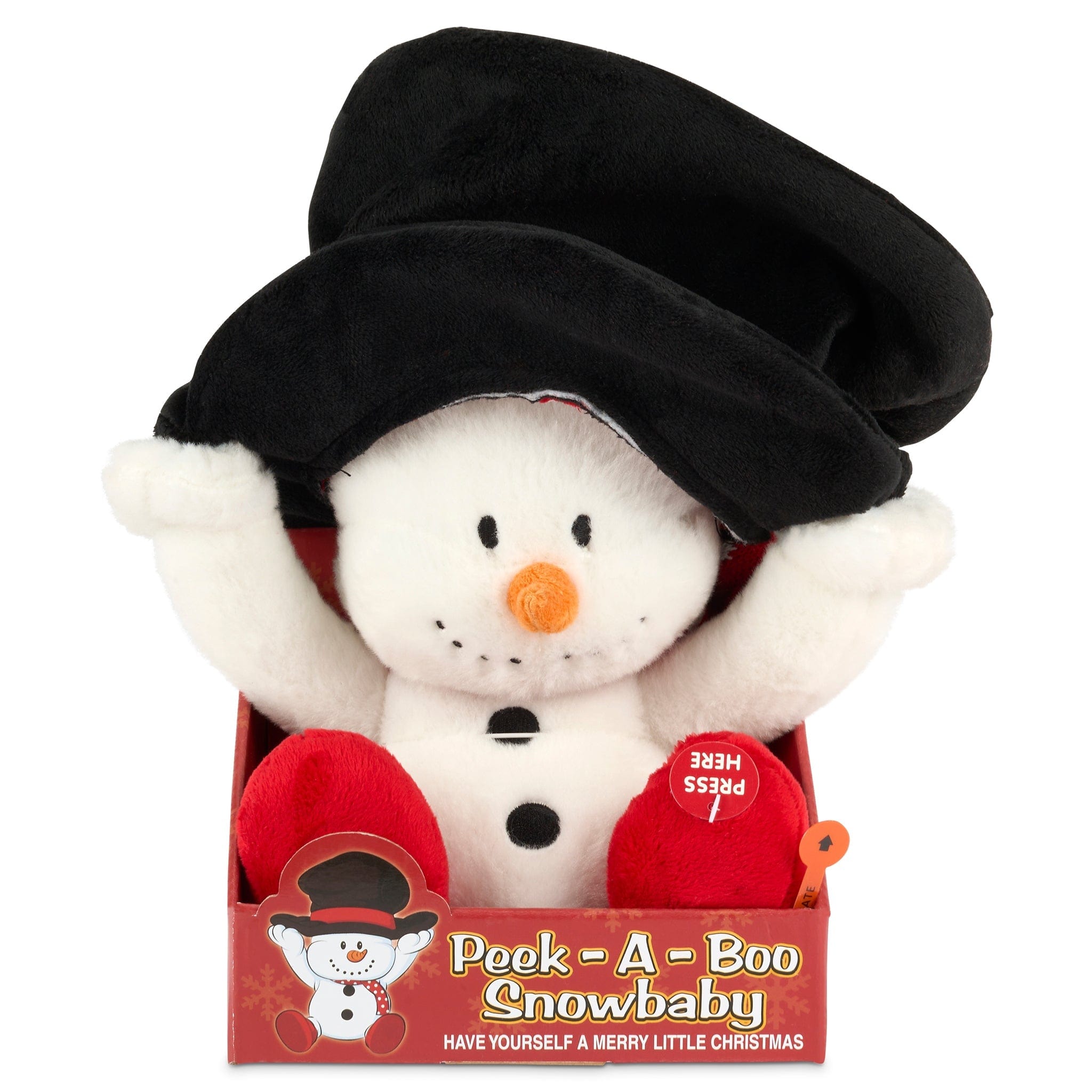 Christmas Plush Musical Animated Decoration - Peek-a-boo Snowbaby 5051516801945 only5pounds-com