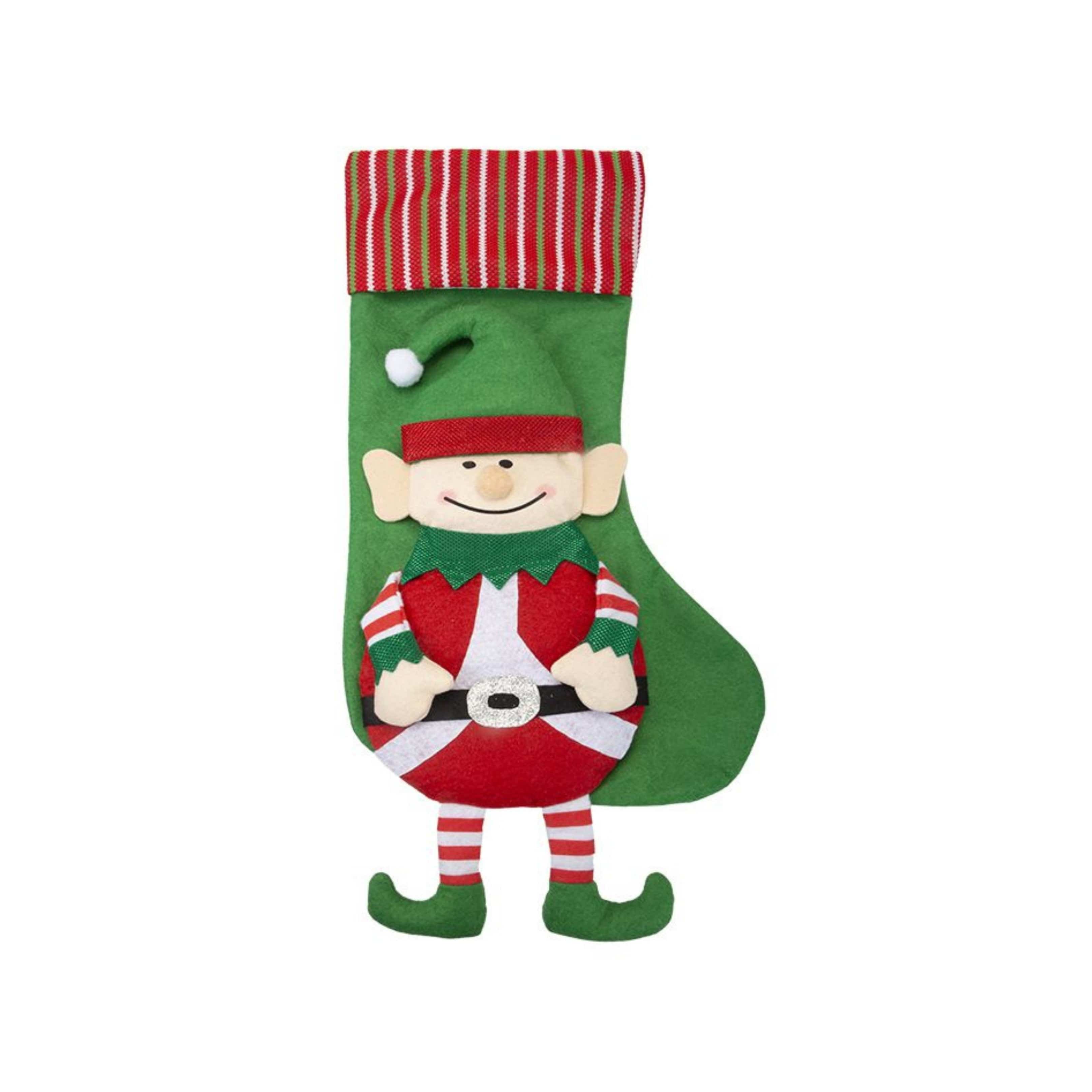 Classic 3D Dangly Legs Elf Stocking - 54cm 5050565531308 only5pounds-com