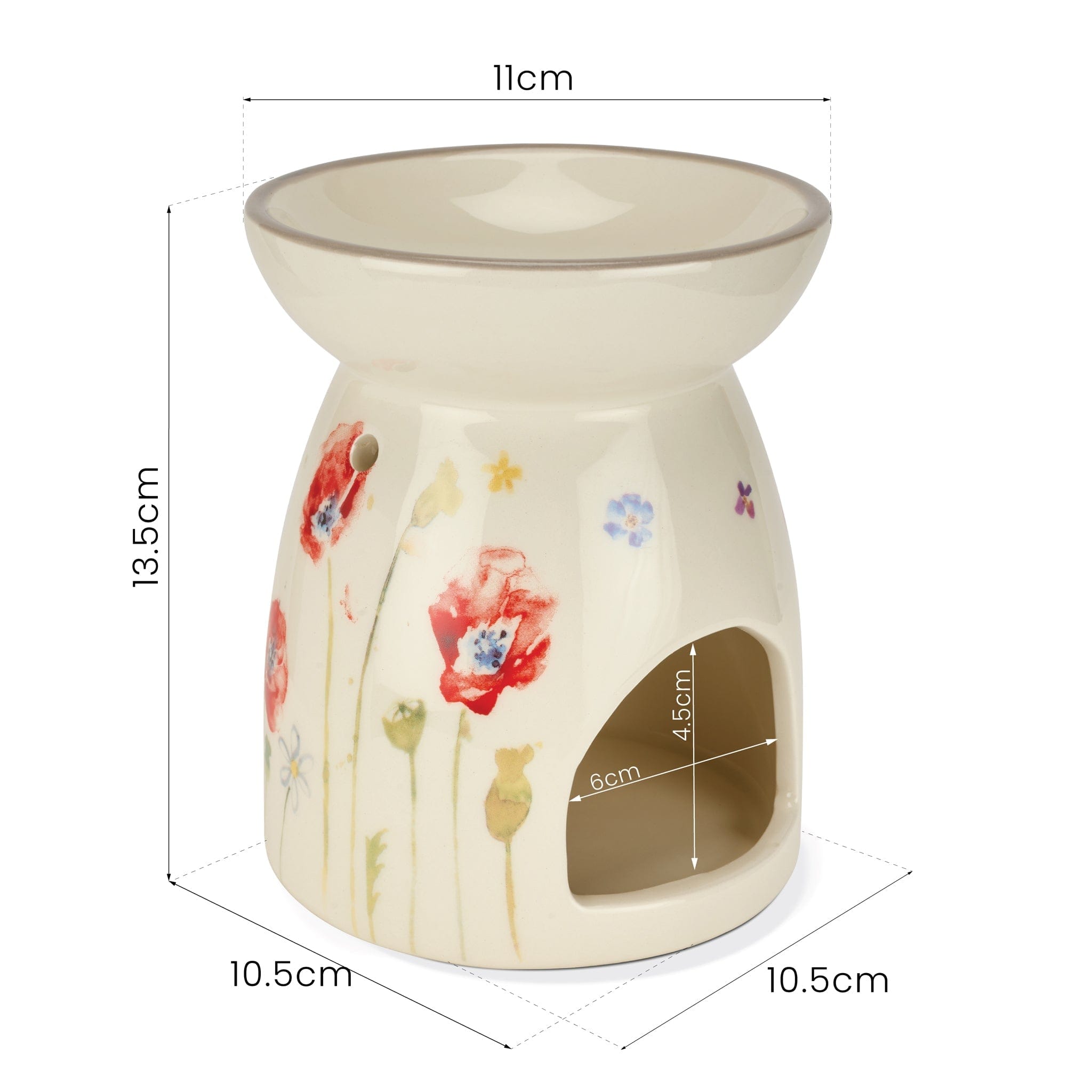 Country Life Poppy Ceramic Wax & Oil Warmer 5010792480121 only5pounds-com