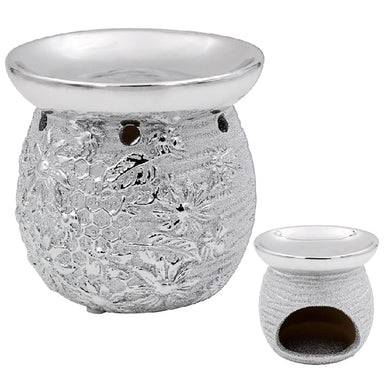 Crackle Glaze Bees Wax Oil Warmer Silver 5010792473536 only5pounds-com