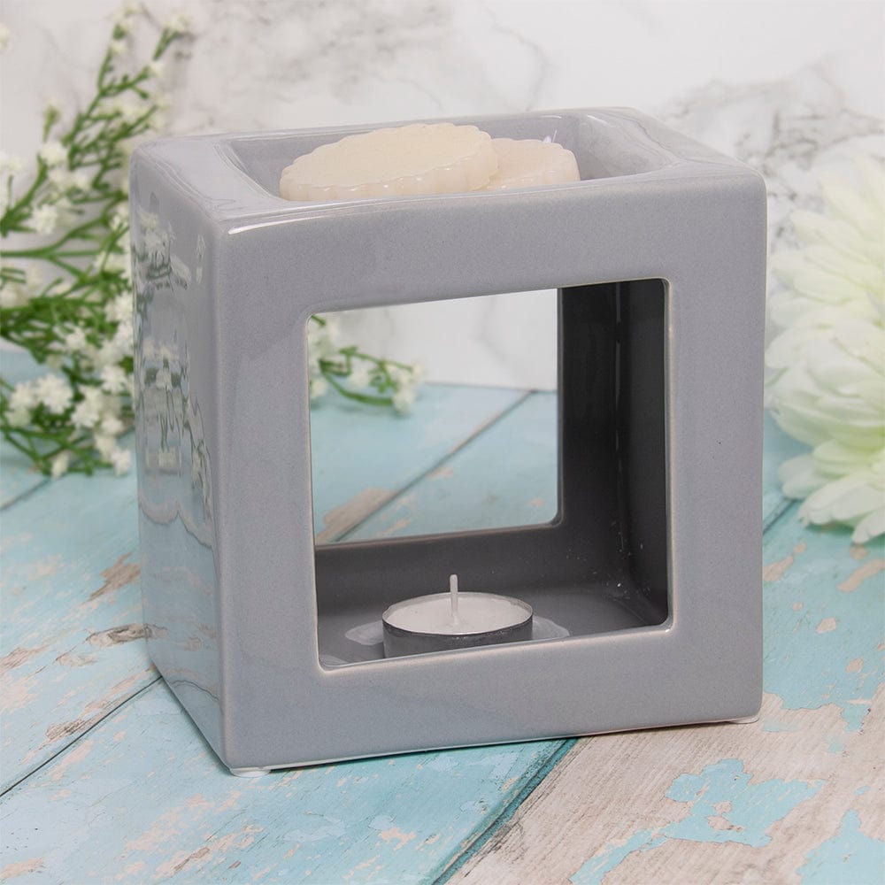 Cube Wax & Oil Warmer - Assorted Colours Grey 5010792476896 only5pounds-com