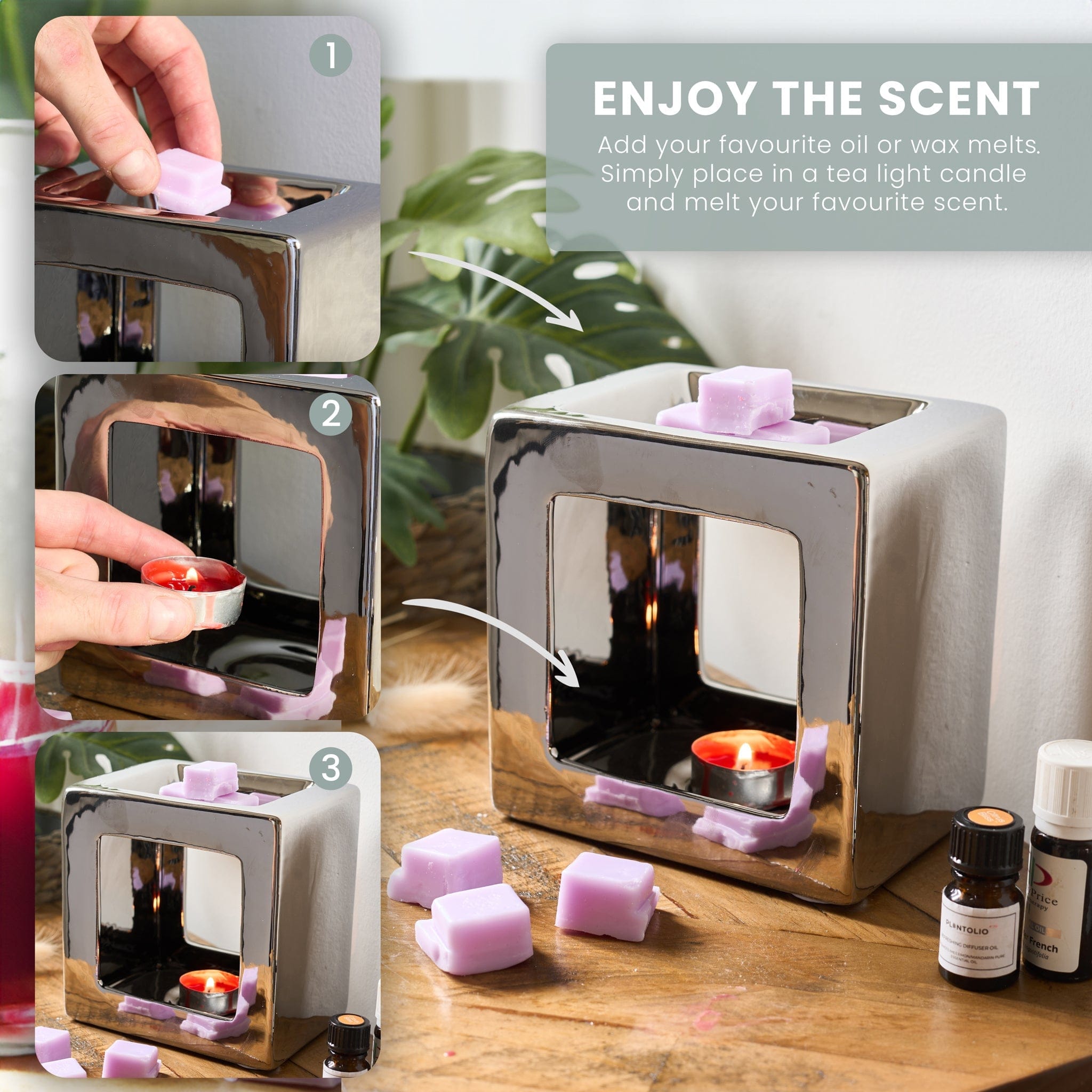 Cube Wax & Oil Warmer - Assorted Colours only5pounds-com