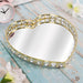 Decorative Heart Mirror Tray - Gold - 31cm x 30cm x 4cm 5010792477305 only5pounds-com
