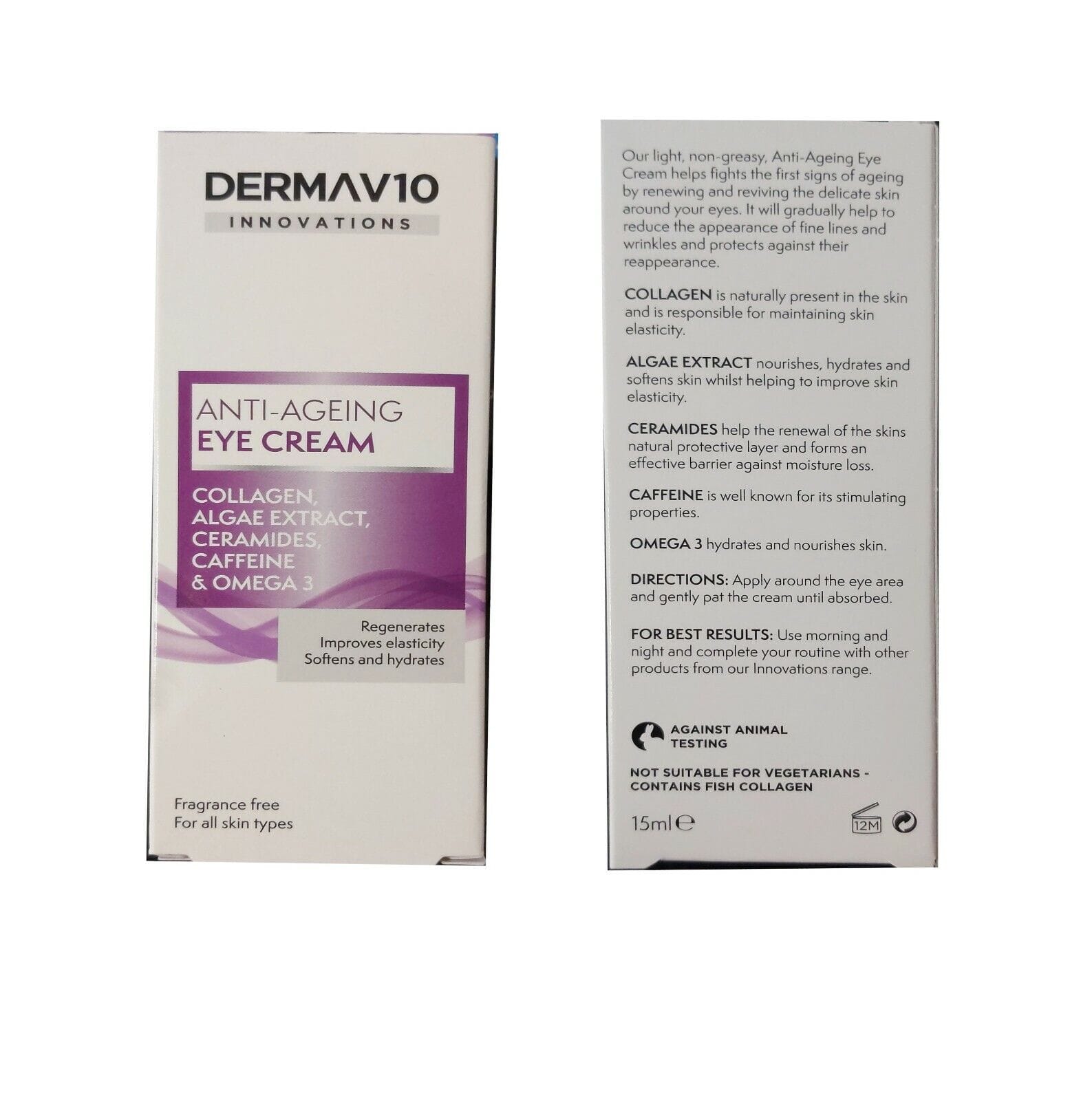 Derma V10 Anti-Ageing Eye Cream - 15ml 5060337727174 only5pounds-com