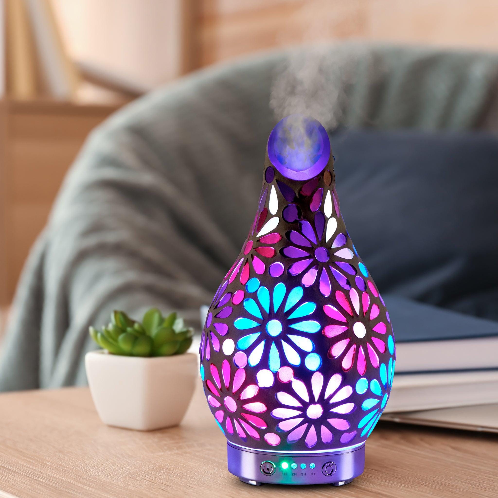Desire Blue Flower Mosaic Colour Changing Aroma Humidifier 5010792474960 only5pounds-com