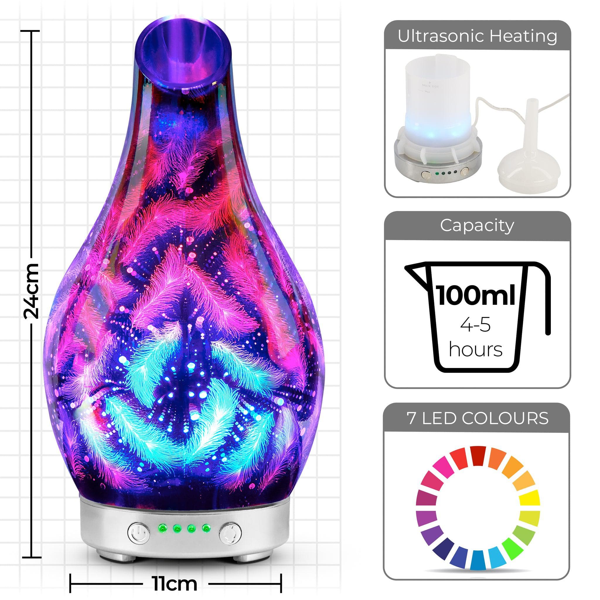 Desire Feathers Colour Changing Aroma Humidifier 5010792475387 only5pounds-com