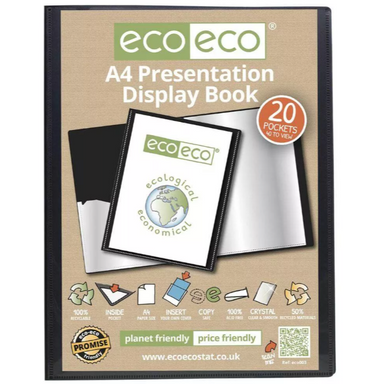 Eco Eco A4 Presentation 20 Pockets Display Book 5060454450030 only5pounds-com