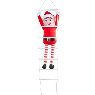 Elves Behavin' Badly - Elf On 7 Rung Rope Ladder - 80cm 5050565351555 only5pounds-com