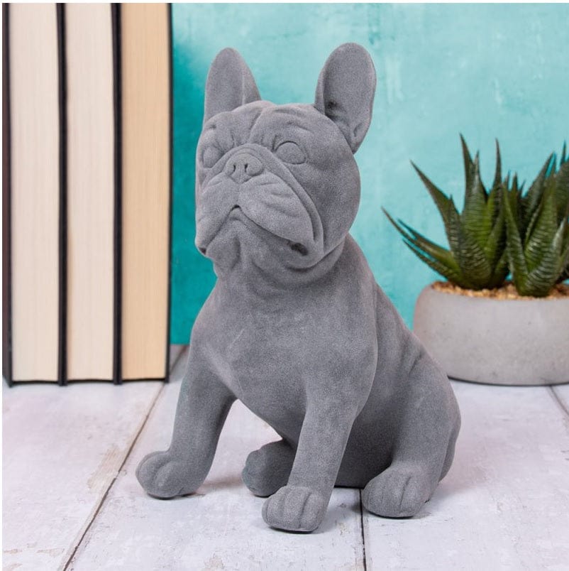 French Bulldog Figurine - Grey Velvet - Sitting 5010792476506 only5pounds-com