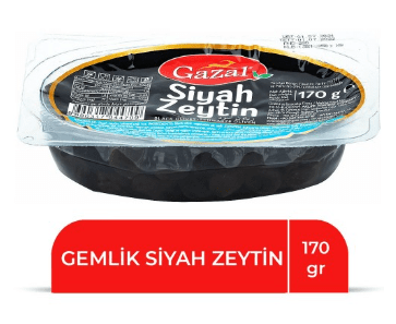 Gazal Gemlik Black Olives - 170g 8690317044709 only5pounds-com