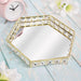 Gold & Crystal Hexagonal Tray - 28cm 5010792480015 only5pounds-com