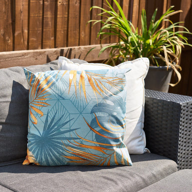 Gold Tropical Leaf Outdoor Garden Cushion - 42 x 42cm 8713229053642 only5pounds-com