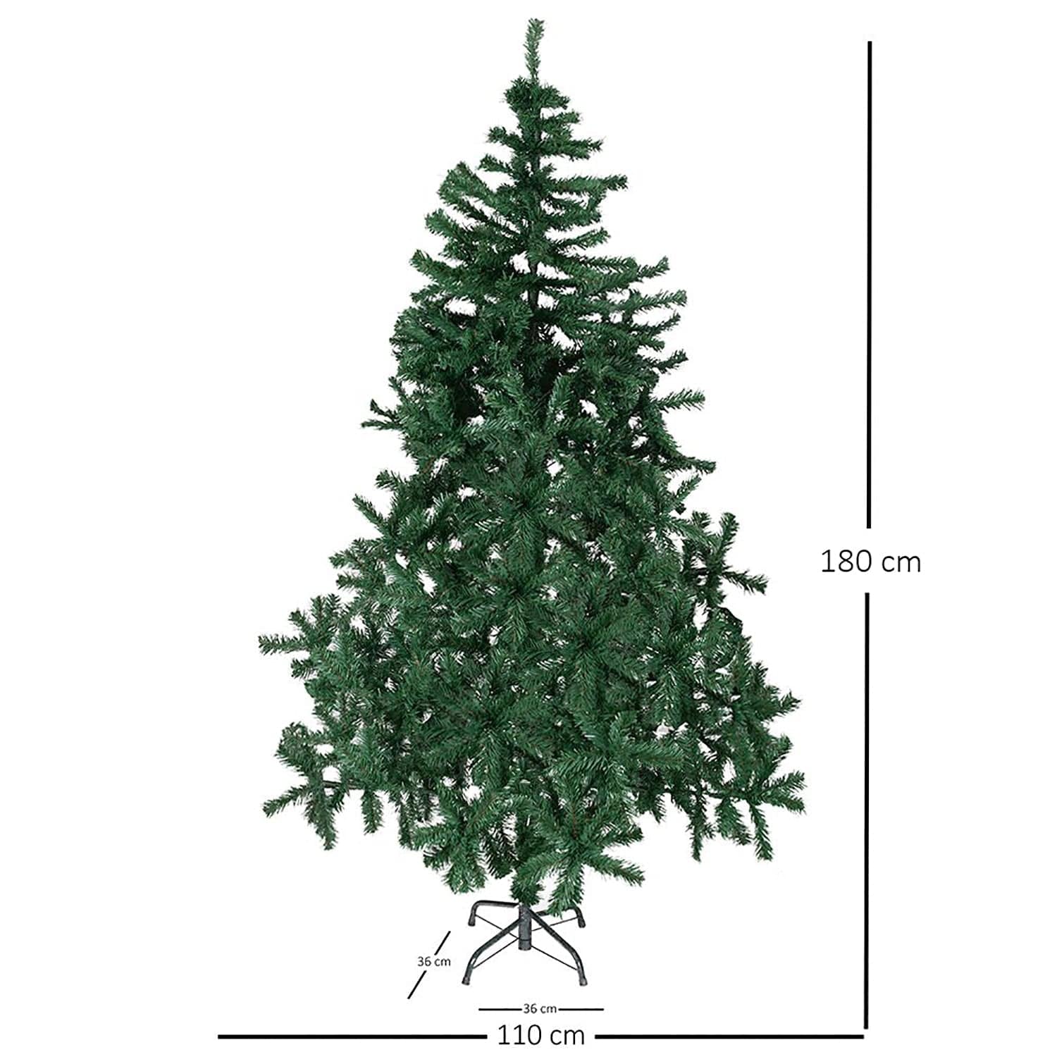 Green Artificial Fir Christmas Tree - 4-7ft 6ft (180cm) 5056150208716 only5pounds-com