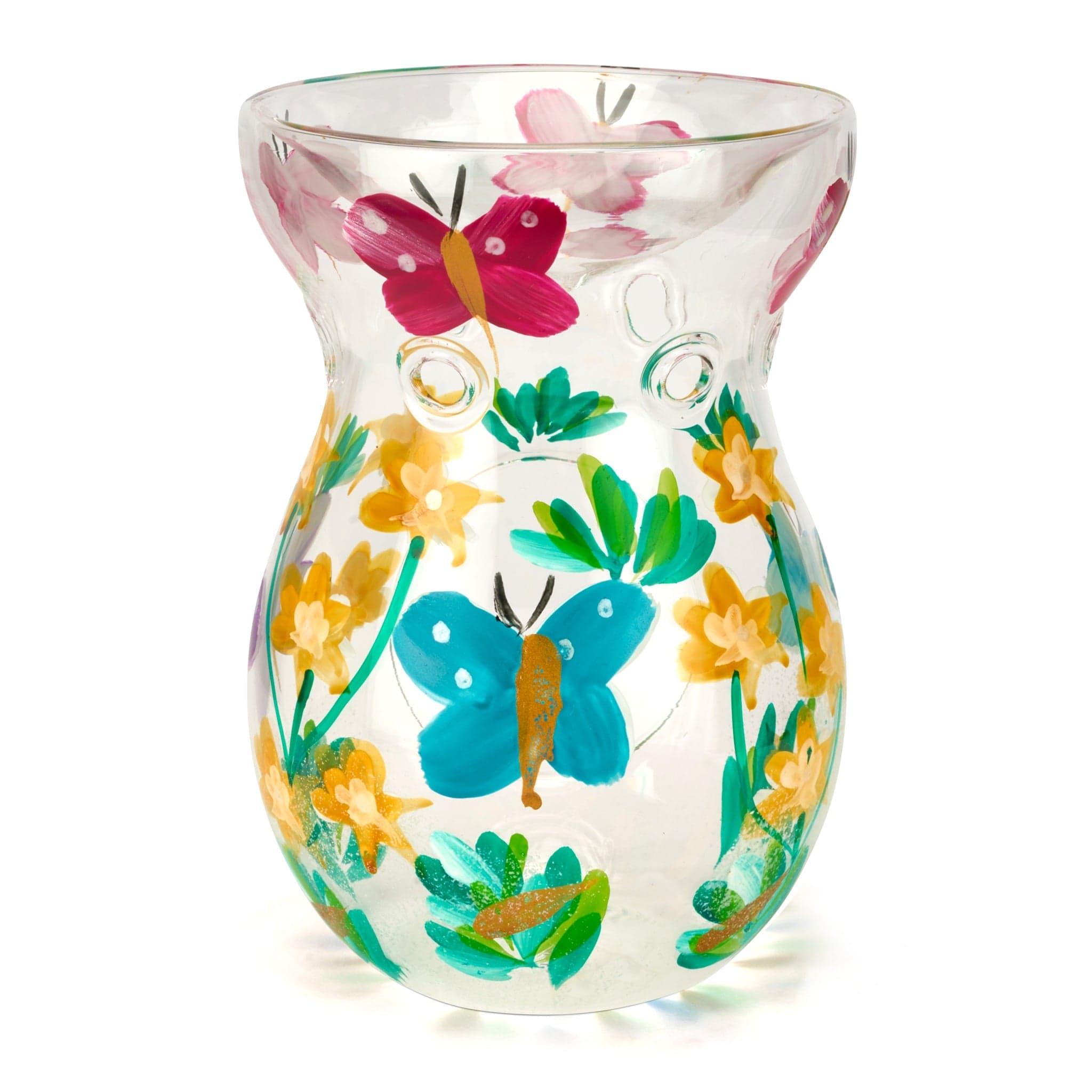 Hand Painted Glass Wax & Oil Warmer - Butterflies 5010792479606 only5pounds-com