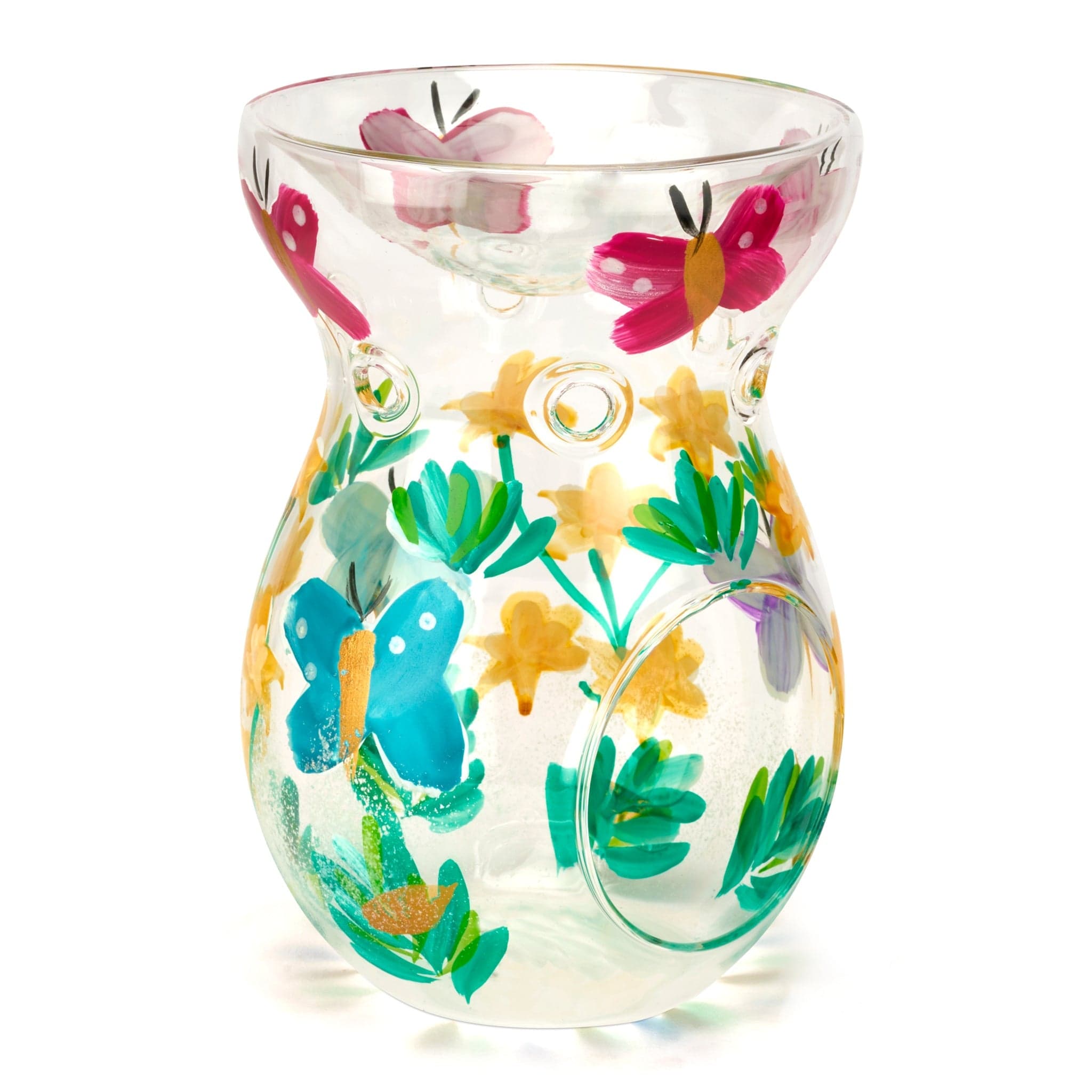 Hand Painted Glass Wax & Oil Warmer - Butterflies 5010792479606 only5pounds-com