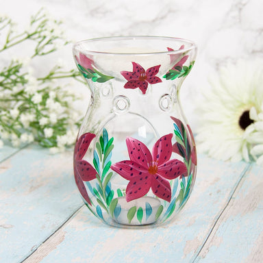 Hand Painted Wax & Oil Warmer - Lilies 5010792479538 only5pounds-com
