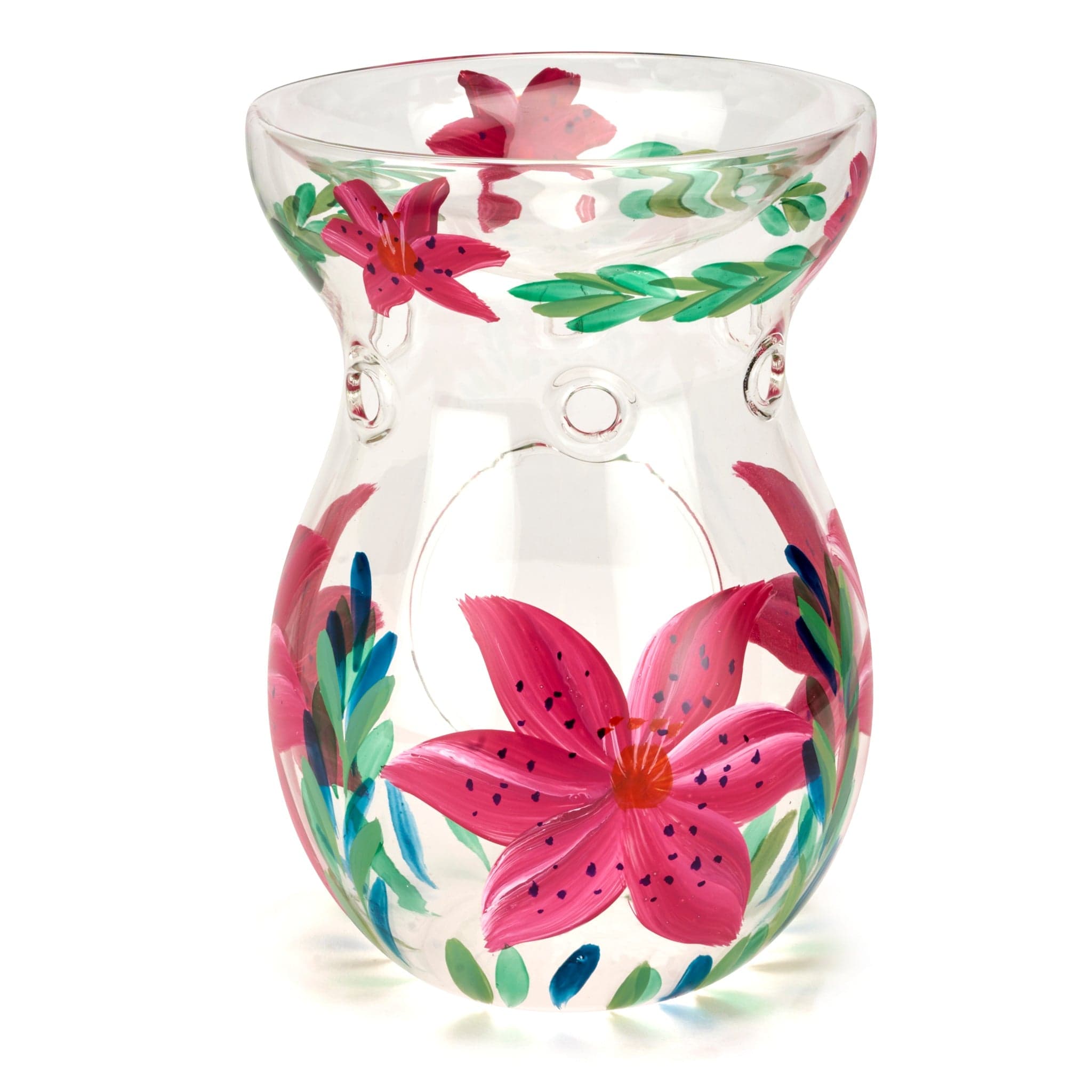Hand Painted Wax & Oil Warmer - Lilies 5010792479538 only5pounds-com