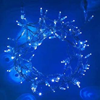 Indoor/Outdoor 8 Function LED Waterproof Fairy Lights with Clear Cable (300 Lights - 25M Cable) - Blue 8800225808359 only5pounds-com