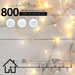 Indoor/Outdoor 8 Function LED Waterproof Fairy Lights with Clear Cable (800 Lights - 60M Cable) - Warm White 8800225811519 only5pounds-com
