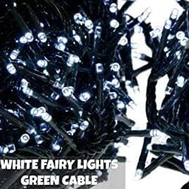 Indoor/Outdoor 8 Function LED Waterproof Fairy Lights with Green Cable (1000 Lights - 74M Cable) - White Lights 8800225811809 only5pounds-com