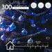 Indoor/Outdoor 8 Function LED Waterproof Fairy Lights with Green Cable (300 Lights - 25M Cable) - Blue 8800225808229 only5pounds-com