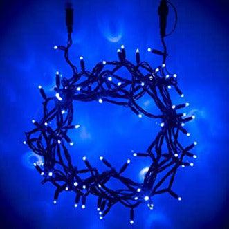Indoor/Outdoor Static LED Waterproof Fairy Lights with Green Cable (200) - Blue 8800225806829 only5pounds-com