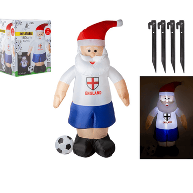 Inflatable Outdoor Christmas Light Up Christmas Football Santa Decoration - 1.8M 5050565638786 only5pounds-com