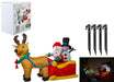 Inflatable Outdoor Christmas Sleigh With Santa Snowman Reindeer Decoration - 1.5M 5050565625557 only5pounds-com