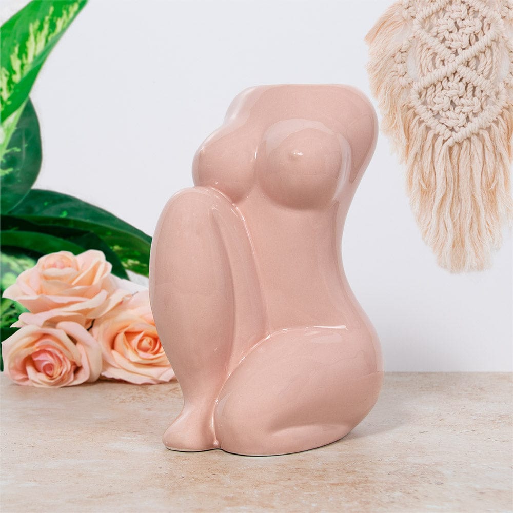 Kneeling Body Vase - Nude 5010792486468 only5pounds-com