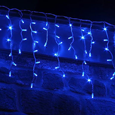 LED Indoor & Outdoor Snowing Icicle Chaser Lights with White Cable (180 Lights) - Blue 8800225835959 only5pounds-com