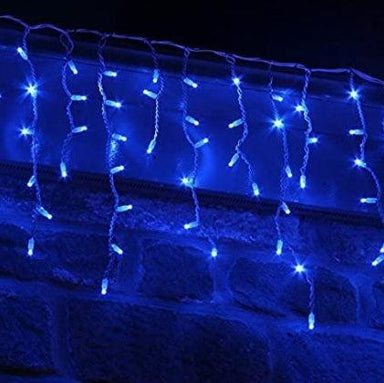 LED Snowing Icicle Indoor & Outdoor Christmas Fairy Lights with White Cable (240 Lights) - Blue Lights 8800228216533 only5pounds-com