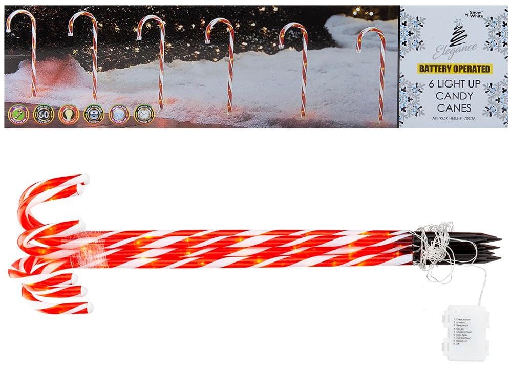 Light Up Candy Canes - Set of 6 5050565638632 only5pounds-com