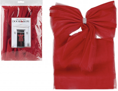 Luxury DIY Door Bow With Diamante wrap - Red 5050565493323 only5pounds-com