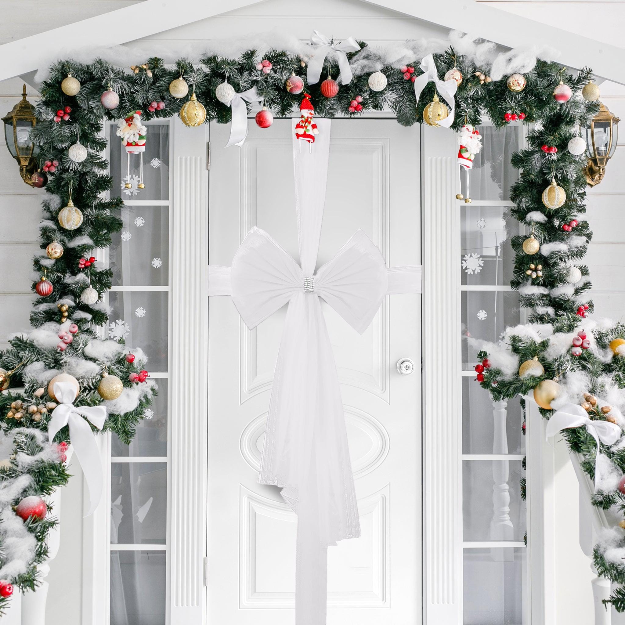 Luxury DIY Door Bow With Diamante wrap - White 5050565494245 only5pounds-com