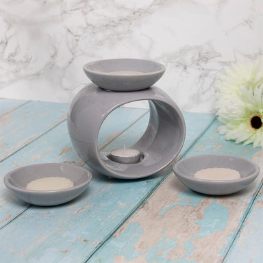 Oval Wax & Oil Warmer Set - Assorted Colours Grey 5010792476827 only5pounds-com