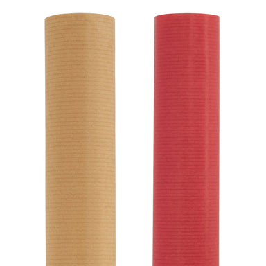 Ribbed Kraft Wrapping Paper Rolls, 2-Pack
