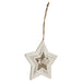 Rustic Christmas Tree Decoration - Wooden Floral Star 8718658068991 only5pounds-com