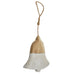 Rustic Christmas Tree Decoration - Wooden White Bell 8718885331226 only5pounds-com