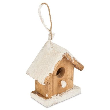 Snowy Hanging Bird House Tree Decoration - 10cm 8719202464290 only5pounds-com