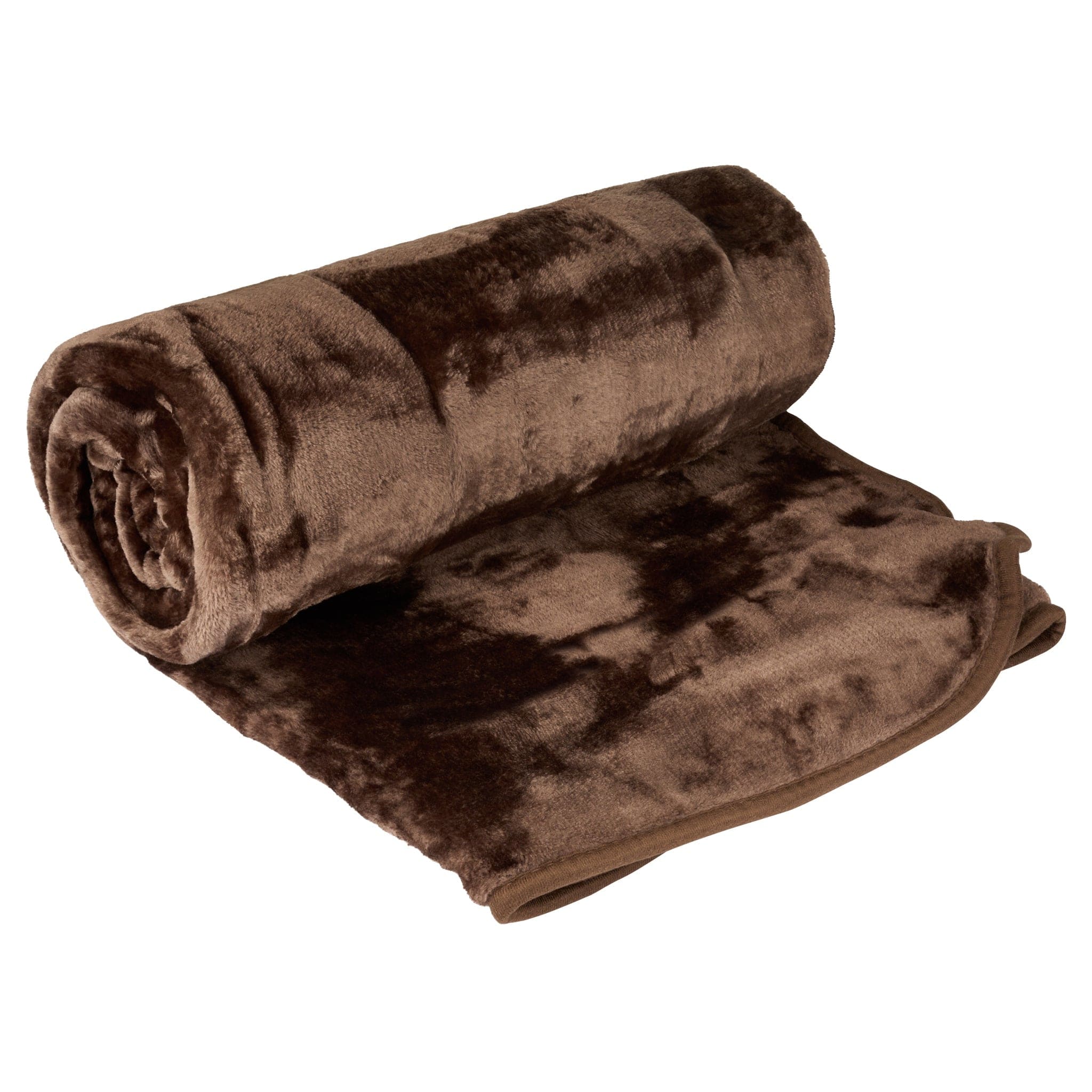 Soft Faux Mink Throw Double (150 x 200cm) - Brown 5056536106827 only5pounds-com
